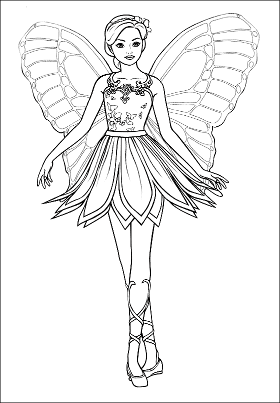 Coloriage Barbie Mariposa