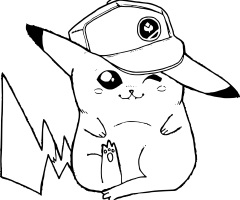 Coloriage Pikachu casquette