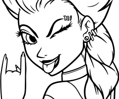 Coloriage Elsa punk