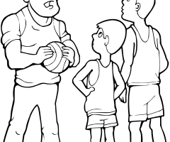 Coloriage basketball coach