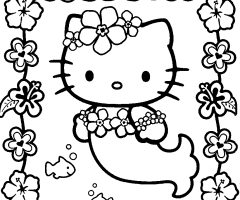 Coloriage Hello Kitty sirene